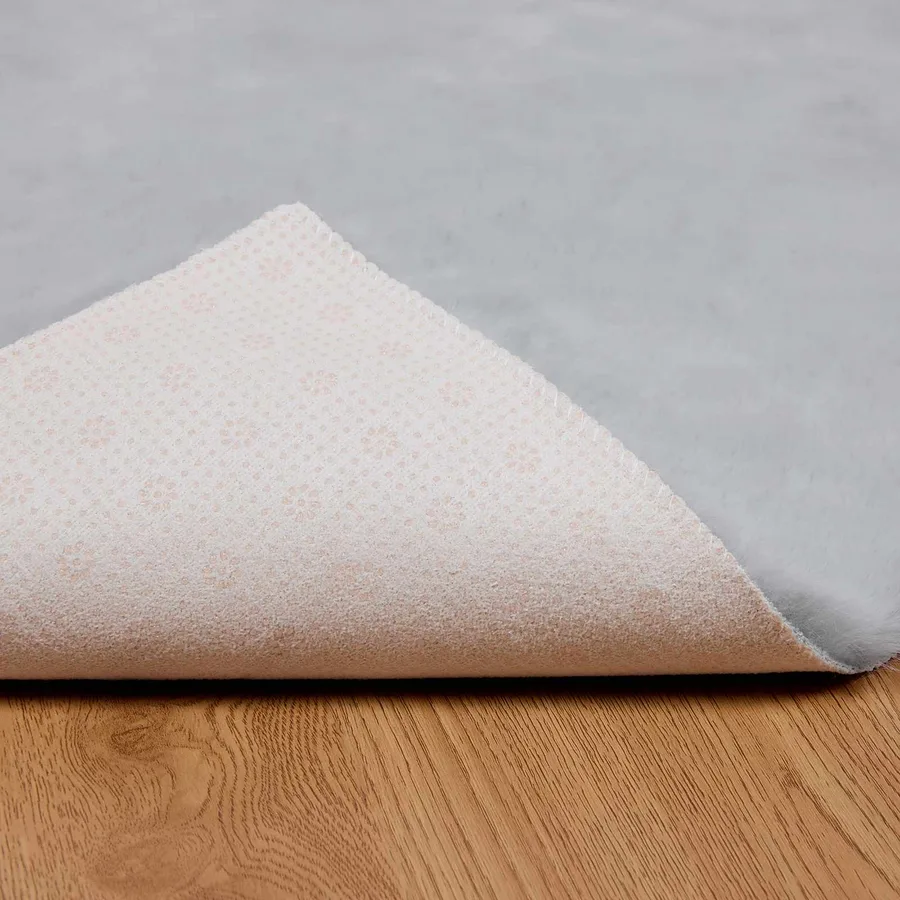 Tapis antidérapant en fausse de lapin OLITE Gris 200 x 200 cm - 9
