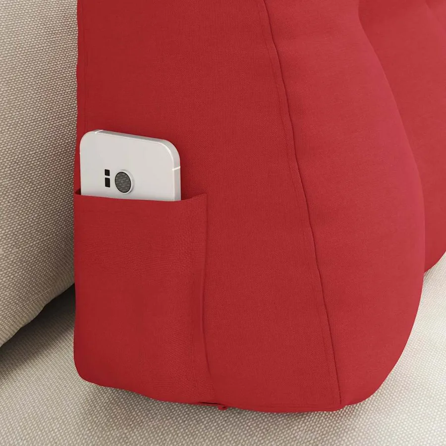 Coussin de Dos Rouge 80 x 24 x 50 cm tissu - 5