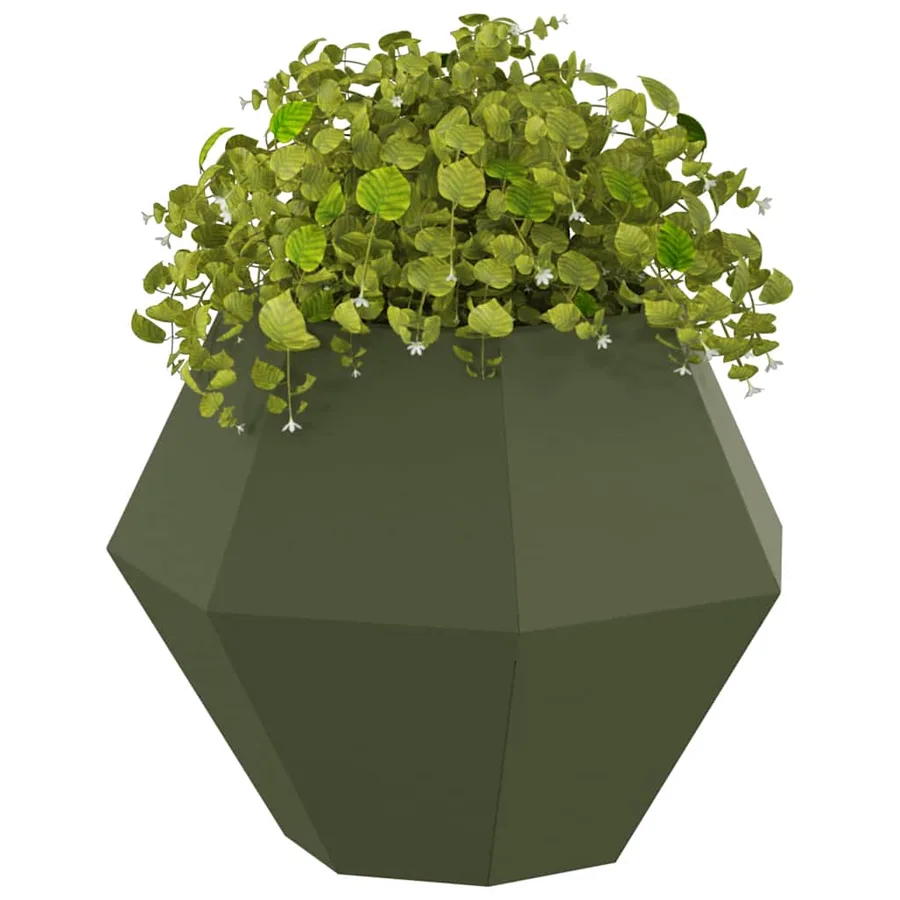 Jardinière 2 pc Vert olive 50 x 50 x 40 cm Acier - 3