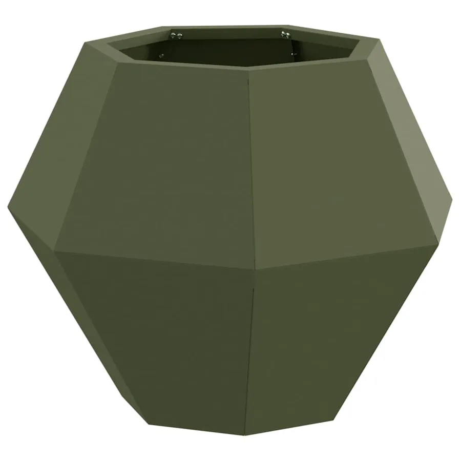 Jardinière 2 pc Vert olive 50 x 50 x 40 cm Acier - 5