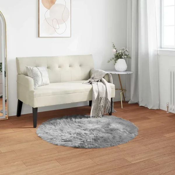 Tapis en fausse TAFALLA Gris Ø 100 cm Polyester