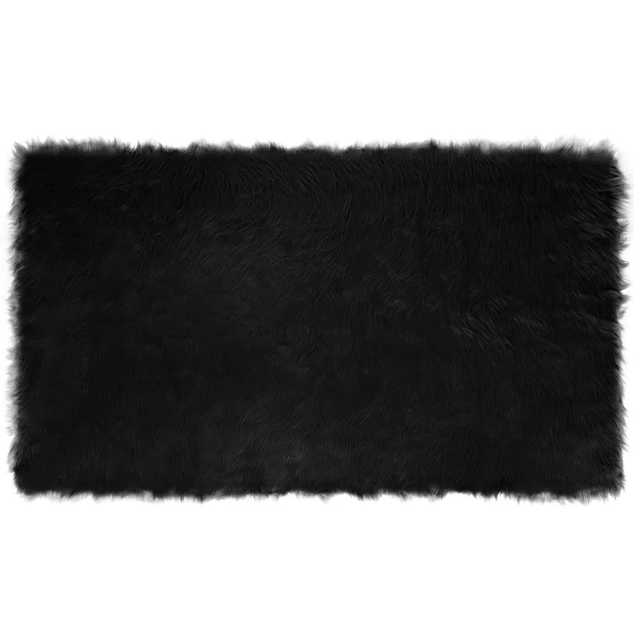 Tapis en fausse TAFALLA Noir 100 x 200 cm Polyester - 2