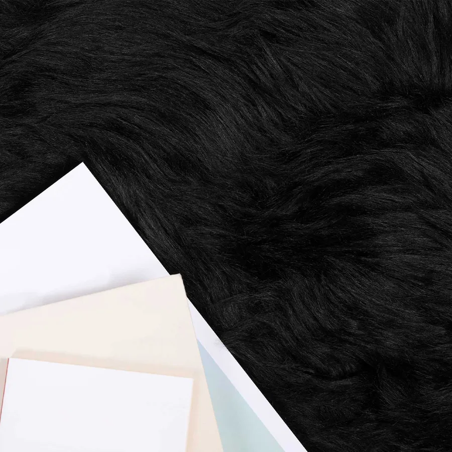 Tapis en fausse TAFALLA Noir 100 x 200 cm Polyester - 3