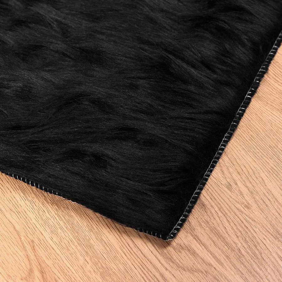 Tapis en fausse TAFALLA Noir 100 x 200 cm Polyester - 6