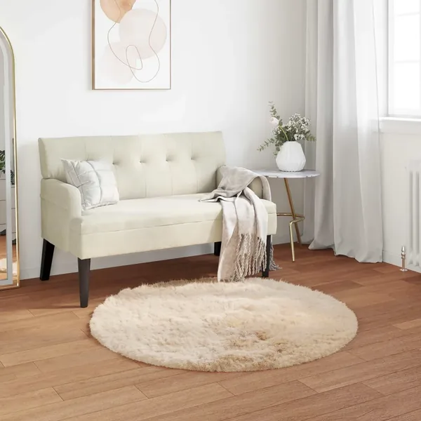 Tapis en fausse TAFALLA Beige Ø 100 cm Polyester