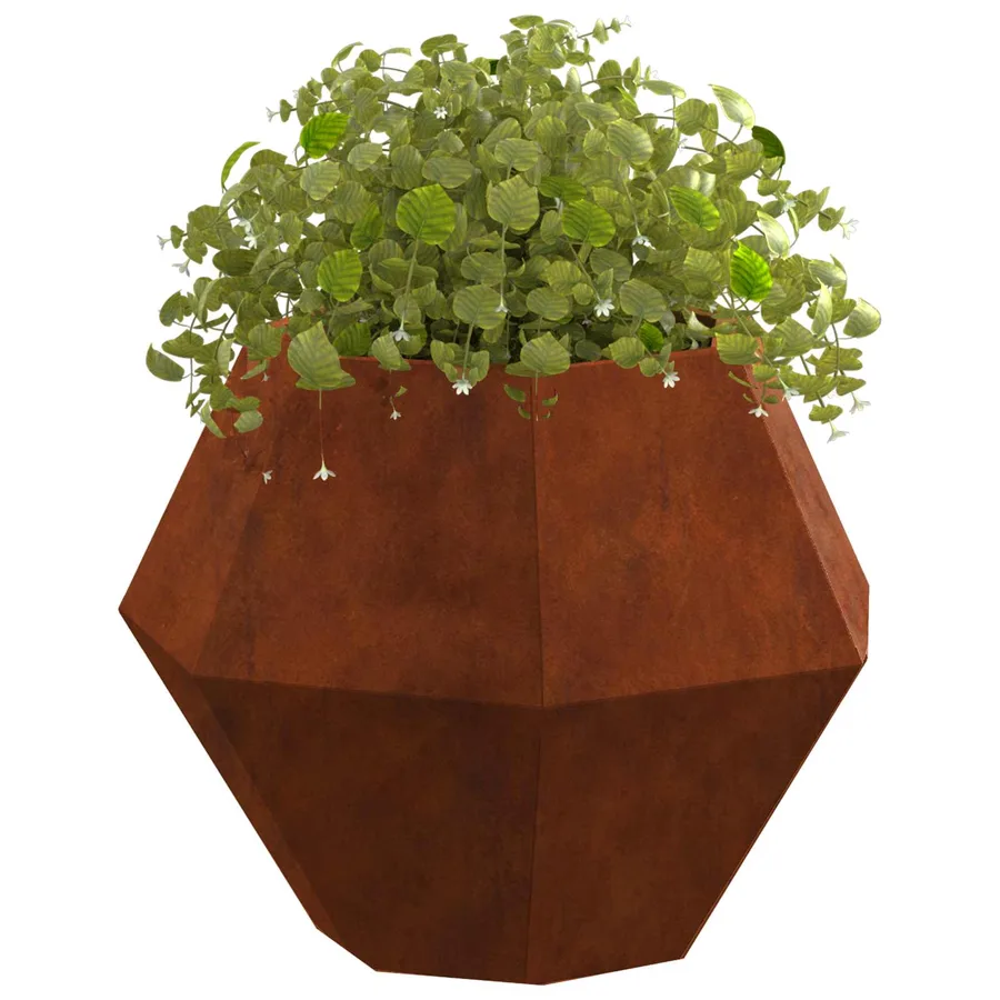 Jardinière 2 pc Rouillé 50 x 50 x 40 cm Acier patiné - 3