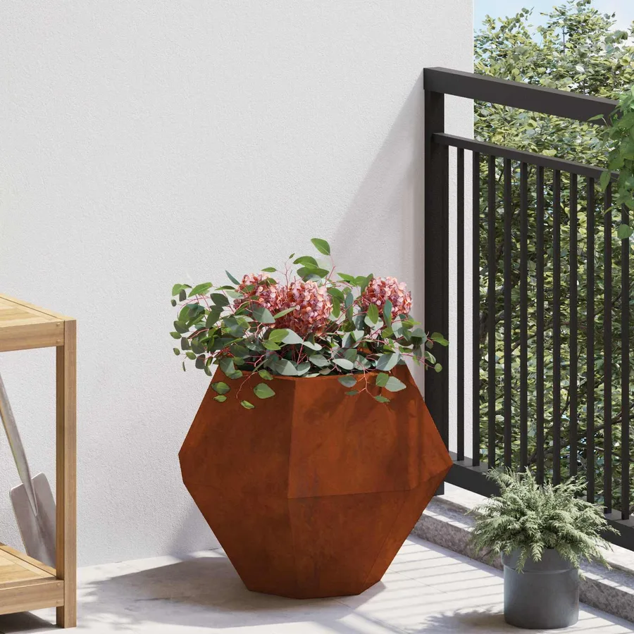 Jardinière 2 pc Rouillé 50 x 50 x 40 cm Acier patiné - 4
