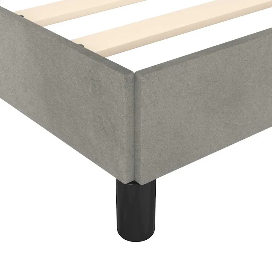 Cadre de lit sans matelas gris clair 160x200 cm velours - 7