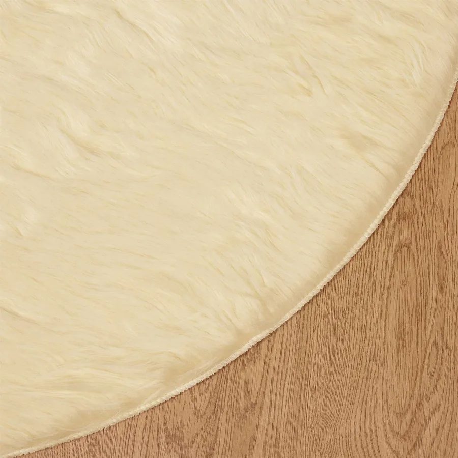 Tapis en fausse TAFALLA Crème Ø 120 cm Polyester - 7