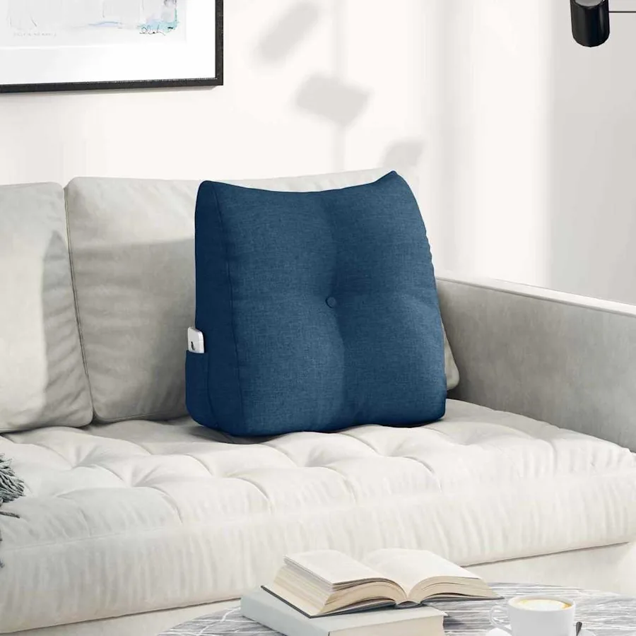 Coussin de Dos Bleu 45 x 24 x 50 cm tissu