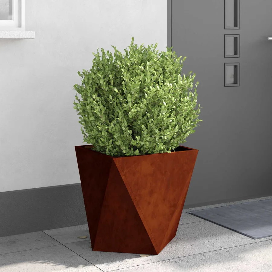 Jardinière 2 pc Rouillé 50 x 50 x 50 cm Acier patiné - 4