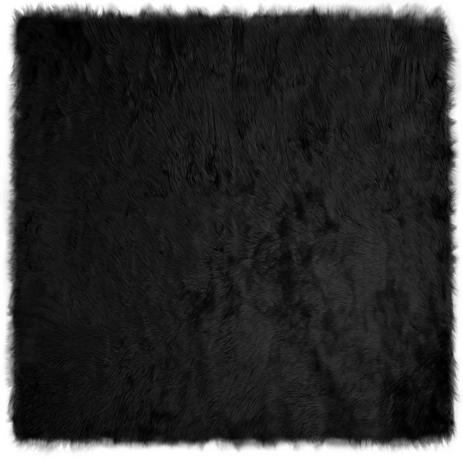 Tapis en fausse TAFALLA Noir 160 x 160 cm Polyester - 2