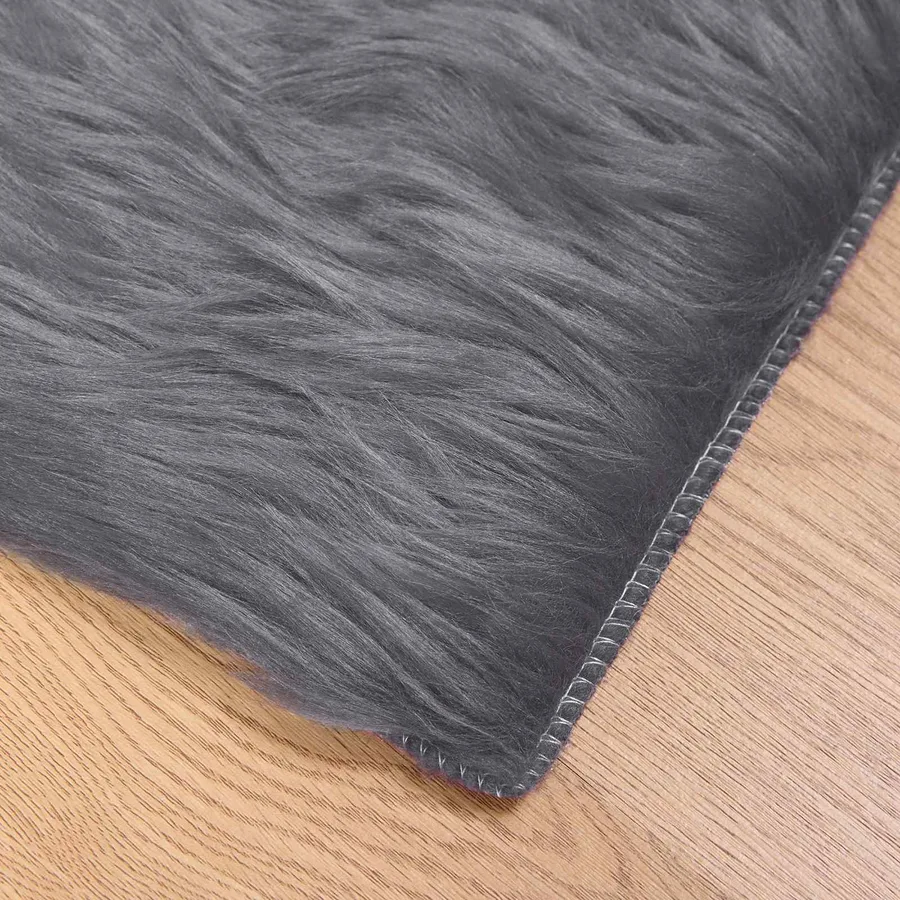 Tapis en fausse TAFALLA Anthracite 120 x 120 cm Polyester - 7