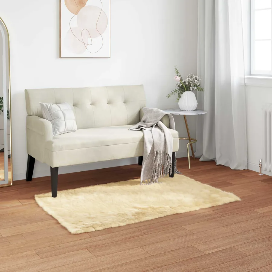 Tapis en fausse TAFALLA Crème 60 x 110 cm Polyester