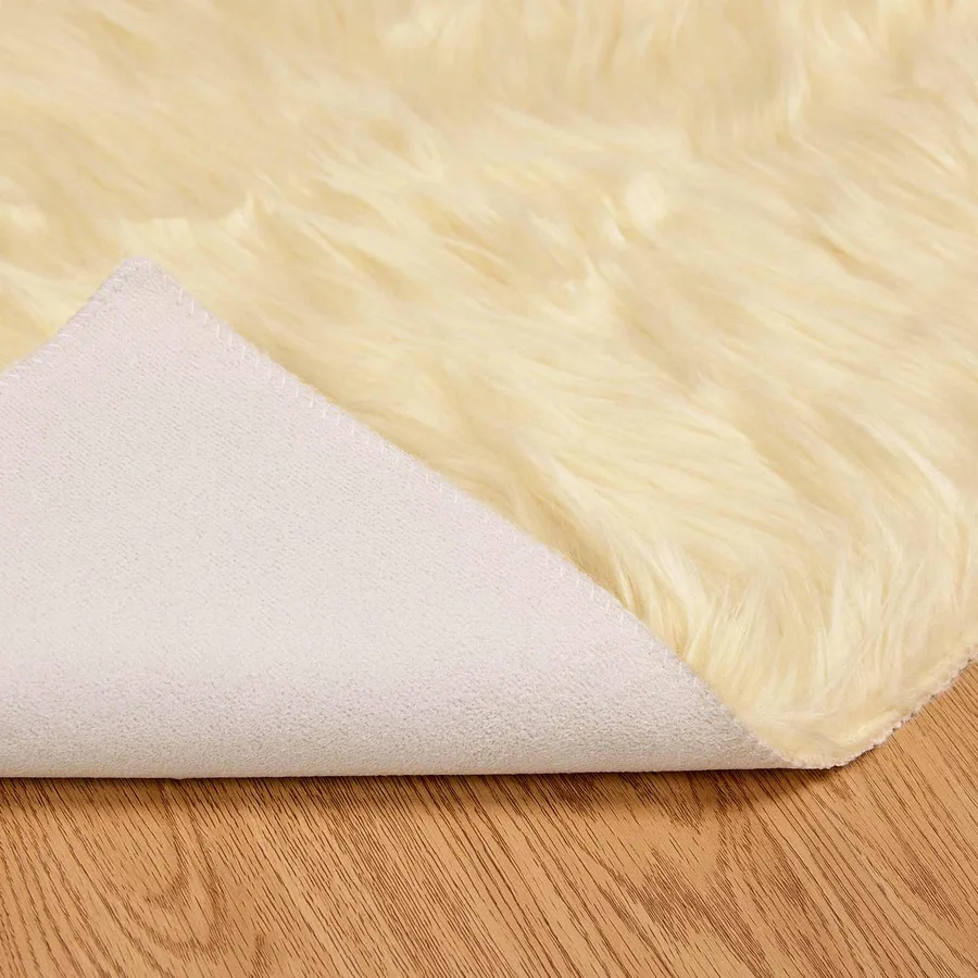 Tapis en fausse TAFALLA Crème 60 x 110 cm Polyester - 6