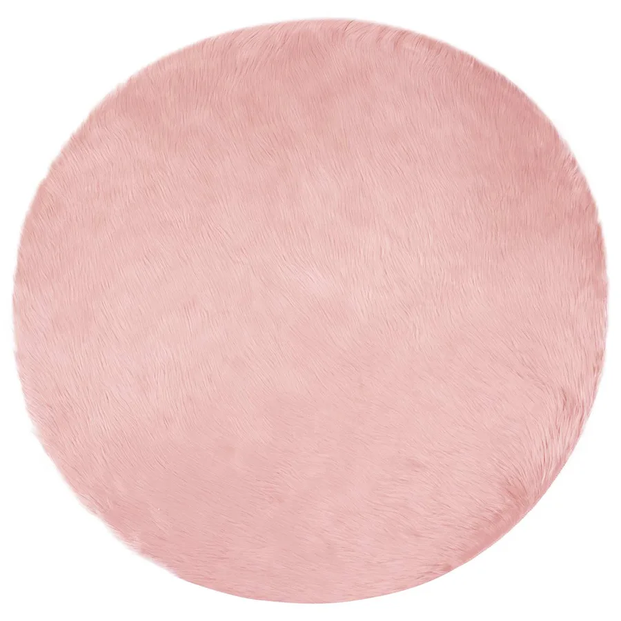 Tapis en fausse TAFALLA Rose Ø 80 cm Polyester - 2