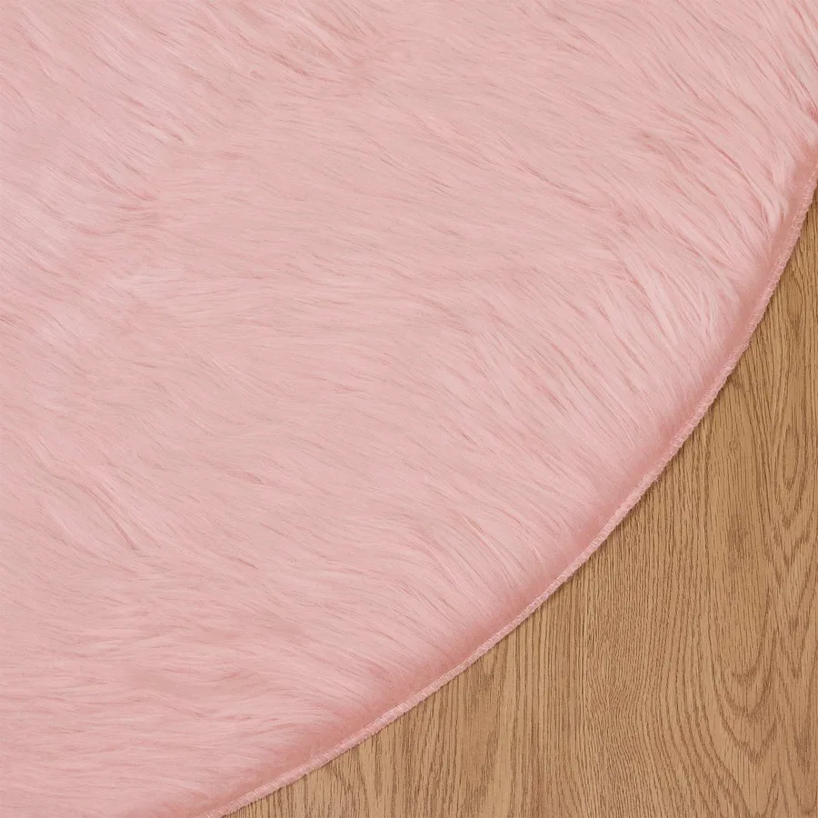 Tapis en fausse TAFALLA Rose Ø 80 cm Polyester - 6