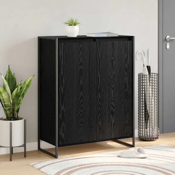 Cabinet à chaussures avec stockage Chêne noir 79 x 36 x 100 cm