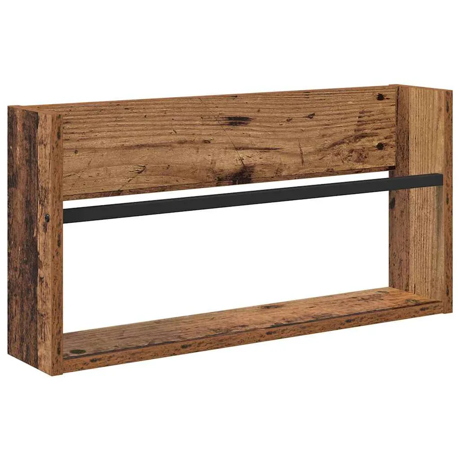 Étagère à magazines 2 pcs Bois ancien 60 x 12 x 30 cm - 5