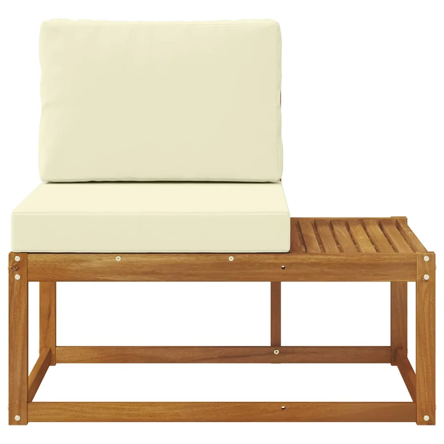 Canapé d'extérieur en bout avec coussin Naturel 91 x 63 x 73 cm - 4