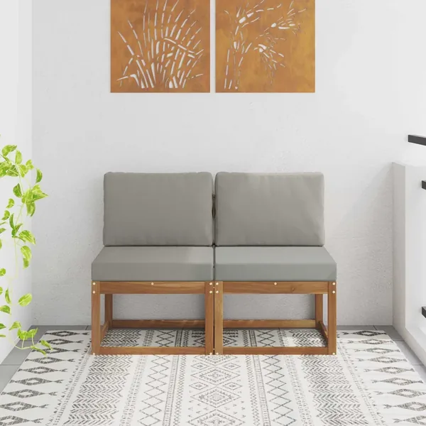 2 Pièce Sofa de milieu extérieur Bois d'Acacia Massif Naturel