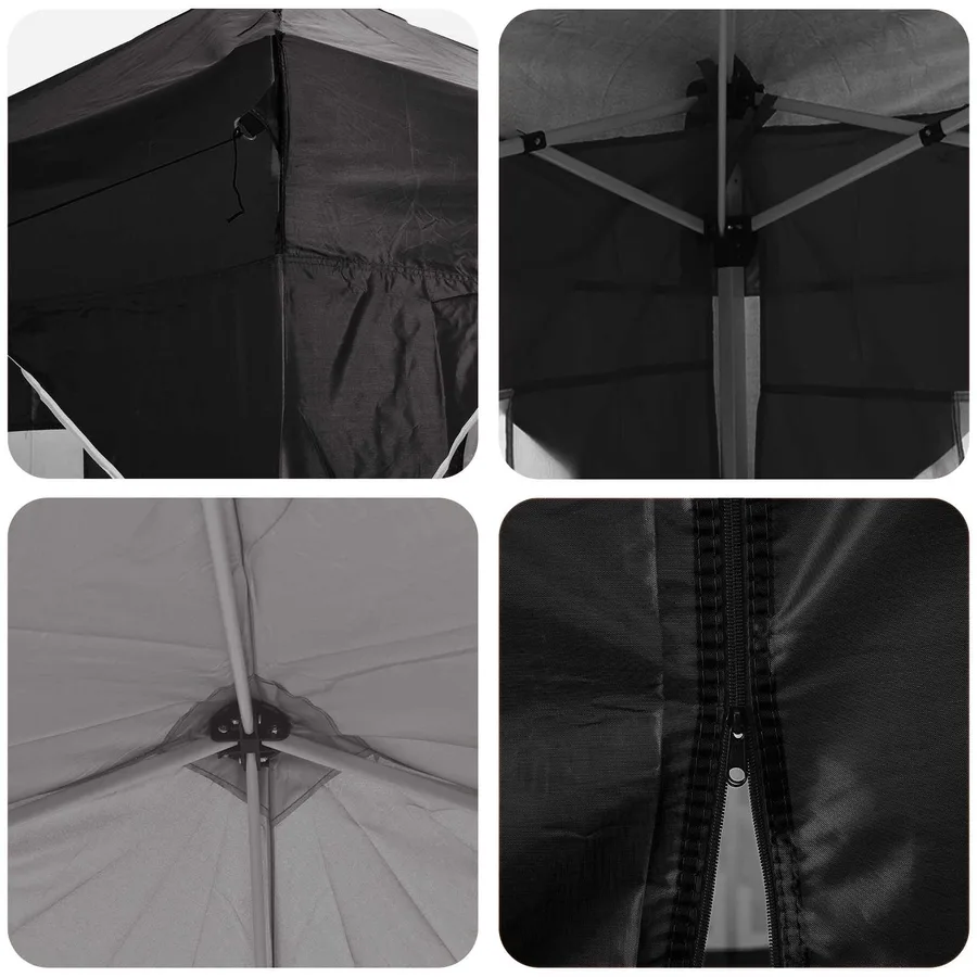 Tente de fête pop-up 290 x 290 x 245 cm Noir - 12