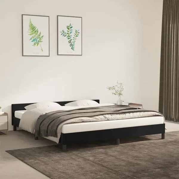 Cadre de lit sans matelas noir 180x200 cm velours