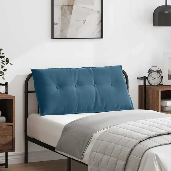 Coussin de Dos Bleu 100 x 50 cm Tissu en velours côtelé