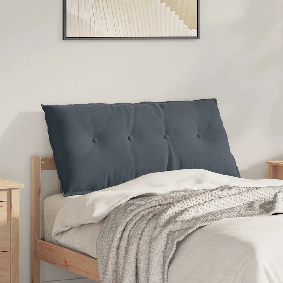 Coussin de Dos Gris foncé 100 x 50 cm Tissu en velours côtelé