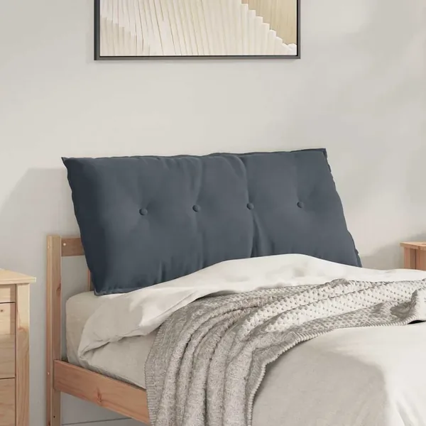 Coussin de Dos Gris foncé 100 x 50 cm Tissu en velours côtelé