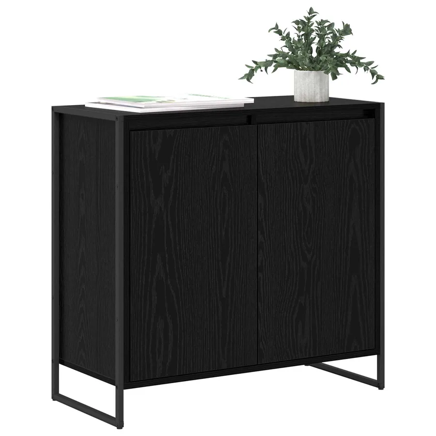 Meuble d'appoint Chêne noir 79 x 36 x 75 cm Bois d'ingénierie - 3