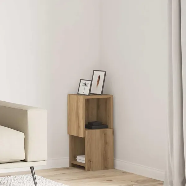 Meuble d'angle 25,5x25x55cm Bois d'ingénierie Chêne artisanal
