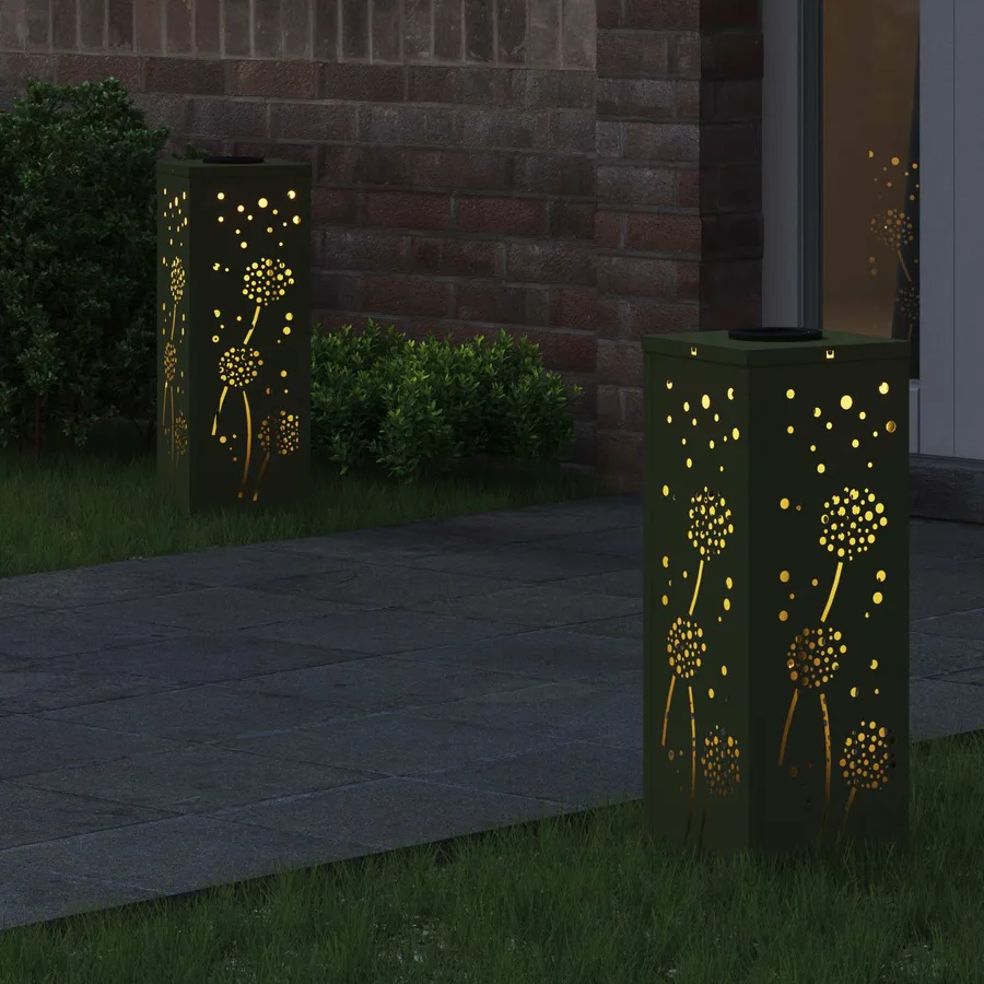 Lumière de chemin LED solaire 2 pcs Blanc chaud 18 x 18 x 50 cm - 3