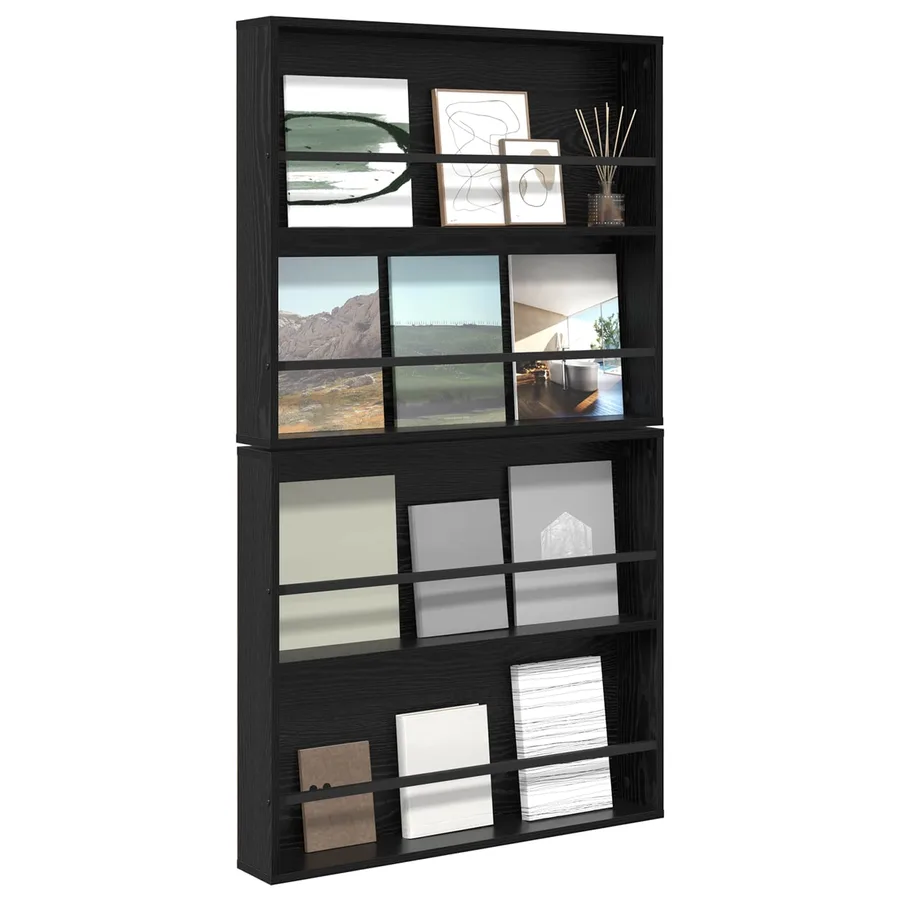 Étagère à magazines 2 pcs Chêne noir 80 x 12 x 70 cm - 3
