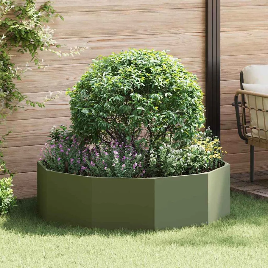 Jardinière Vert olive 120 x 120 x 35 cm Acier