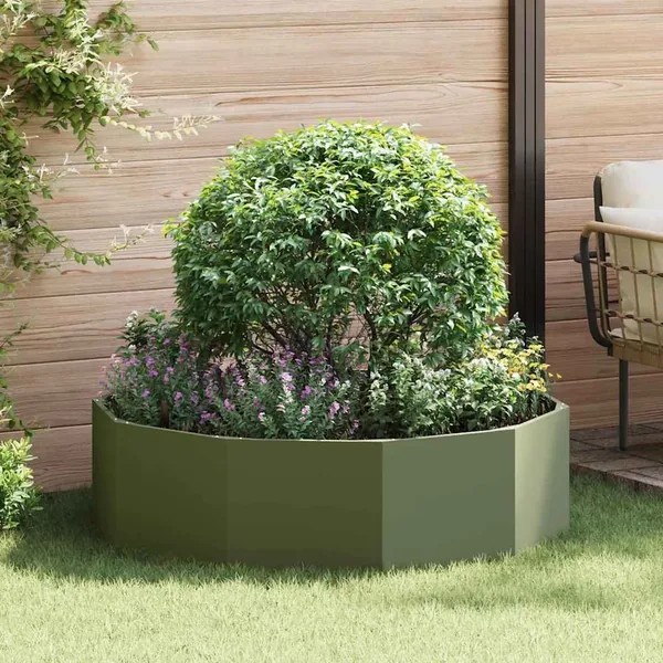 Jardinière Vert olive 120 x 120 x 35 cm Acier