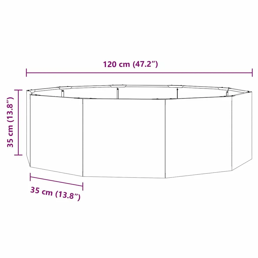 Jardinière Vert olive 120 x 120 x 35 cm Acier - 10