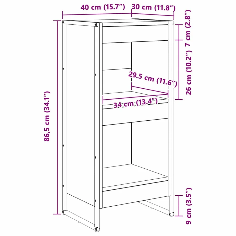 Bibliothèque Bois Ancien 40 x 30 x 86,5 cm Bois d'ingénierie - 11
