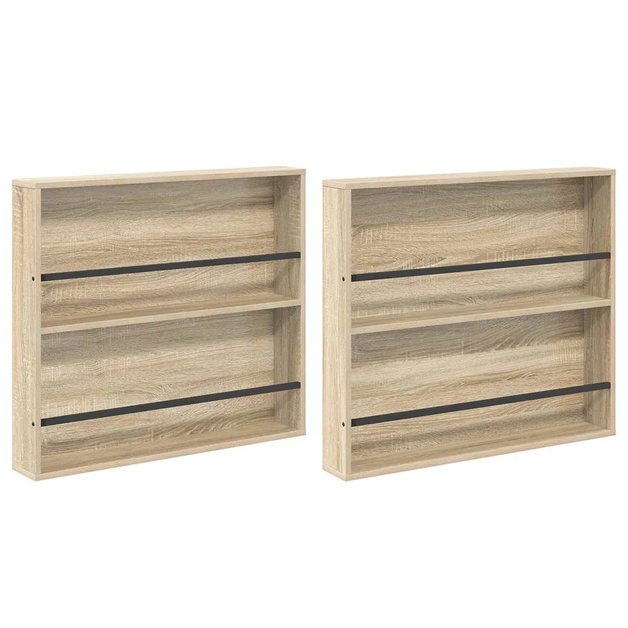 Étagère à magazines 2 pcs Chêne Sonoma 80 x 12 x 70 cm - 2
