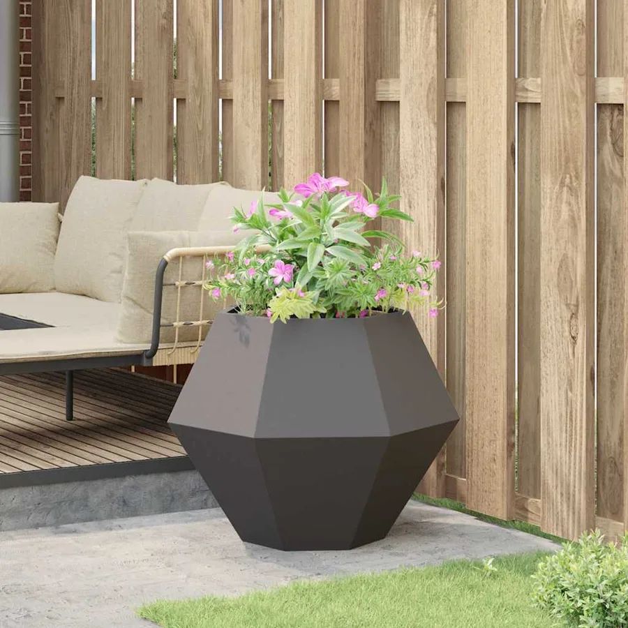 Jardinière Noir 75 x 75 x 60 cm Acier - 4