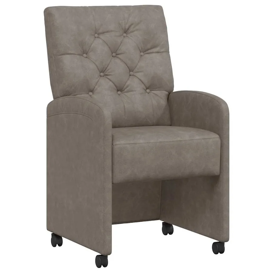 Chaises de Salle à Manger avec Roues 2 pcs Gris 58 x 67 x 97 cm - 2