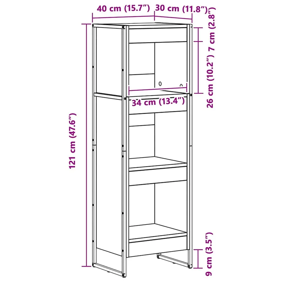 Bibliothèque Bois Ancien 40 x 30 x 121 cm Bois d'ingénierie - 11