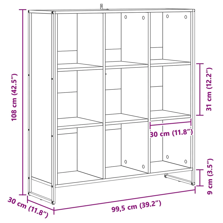Bibliothèque 99,5 x 30 x 108,5 cm Bois d'ingénierie - 11