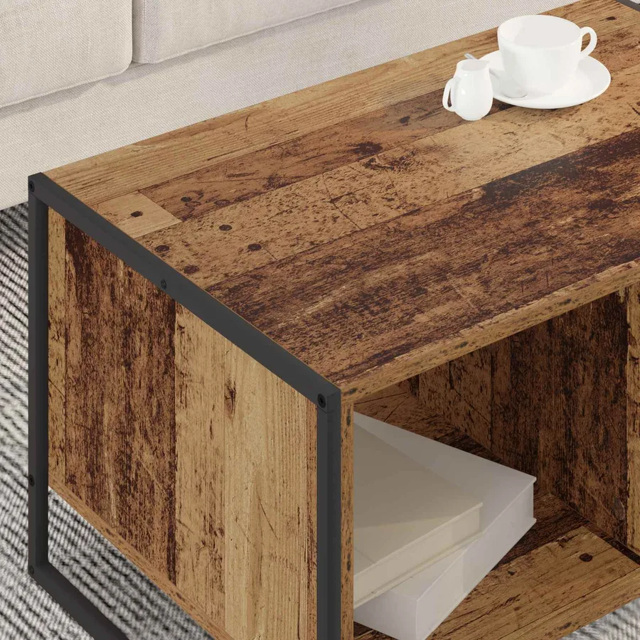 Table basse Bois Ancien 80 x 50 x 40 cm Bois d'ingénierie - 4