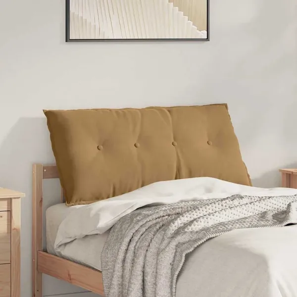 Coussin de Dos Marron 100 x 50 cm Tissu en velours côtelé