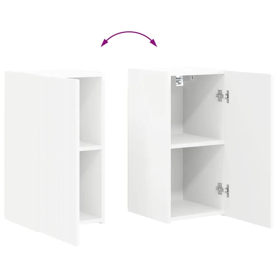Meuble TV mural 2 pcs Blanc 30 x 31 x 60 cm Bois d'ingénierie - 13