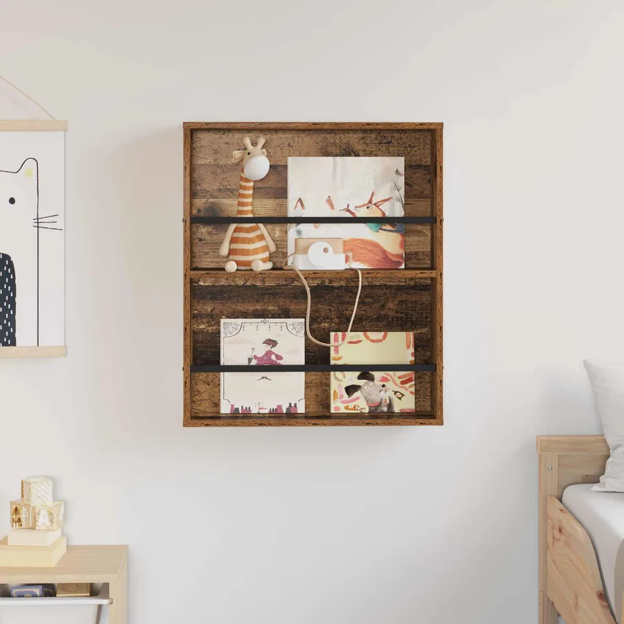 Étagère à magazines avec étagère Bois ancien 60 x 12 x 70 cm - 4