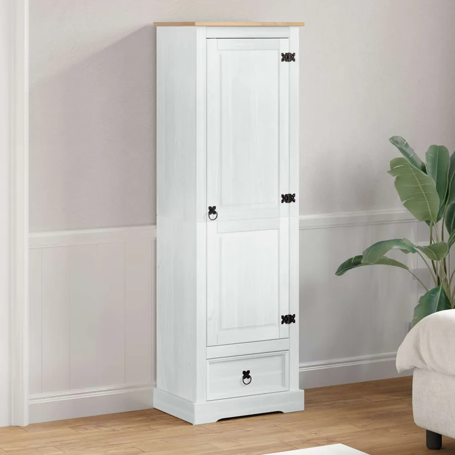Armoires avec tiroir Blanc 55 x 38 x 170 cm Pin massif