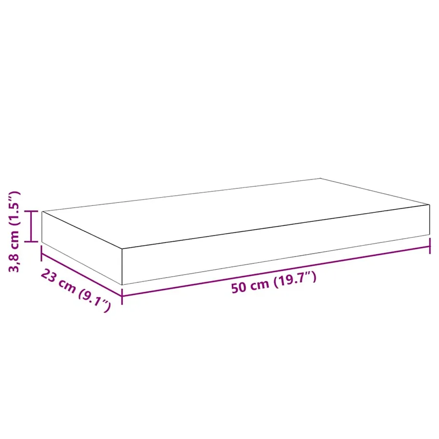 Étagères murales flottantes 2 pcs noir 50x23,5x3,8 cm MDF - 15