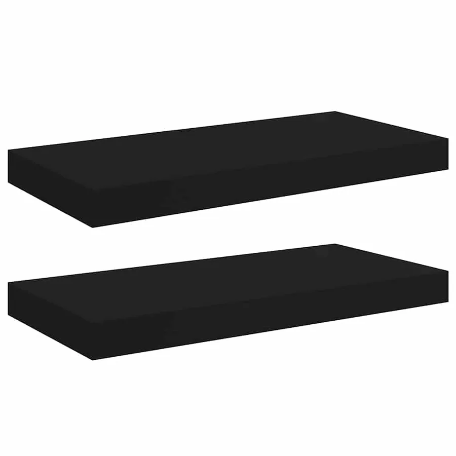 Étagères murales flottantes 2 pcs noir 50x23,5x3,8 cm MDF - 2